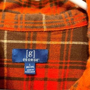 Men’s L George Long Sleeve Plaid Flannel Button-Up Shirt